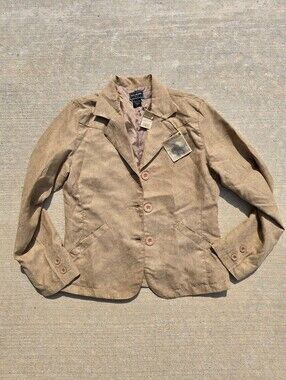 Bit & Bridle Tan Suede Button Jacket